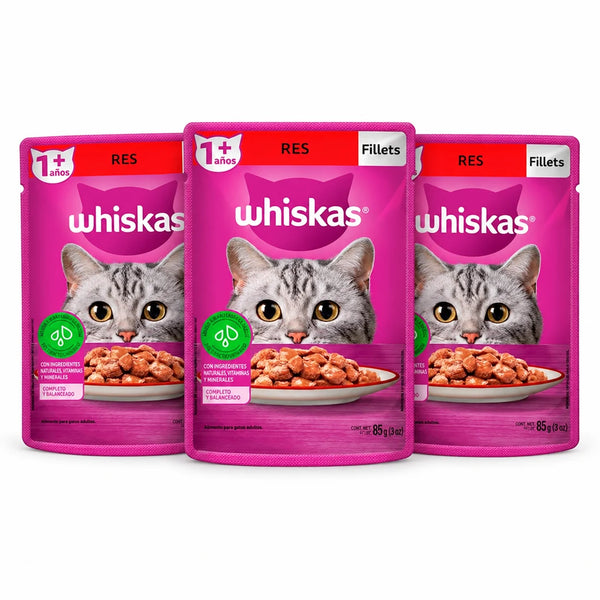 Whiskas Res · Paquete de 3 sobres de 85 g
